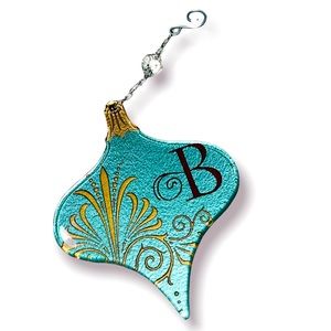 Large hallmark initial B glass ornament